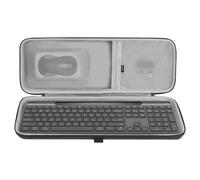 GEEKRIA Keyboard Carrying Bag, Compatible with Logitech Signature Slim Solar+ K980, CLVX 1 Wireless Touchpad Keyboard, EVA Hard Shell Travel Replacement Case (Dark Gray)