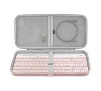 GEEKRIA Keyboard Carrying Case, Compatible with Logitech MK470 Slim / K585 / K580 Keyboard and Mouse Combo, Hard Shell Protective Travel Bag (Pink)