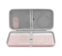 GEEKRIA Keyboard Carrying Case, Hard Shell Protective Travel Bag, Compatible with Logitech K580, K585, MK470, MK470 Slim Wireless Keyboard and Mouse Combo (Pink)