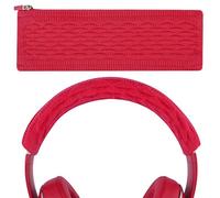 Geekria Knit Fabric Headband Cover Compatible with Beats Studio Pro/ Studio3/ Solo4/ Solo3/ Solo2.0, Bose QC45/ QC35II/ QC25 Headphones, Replacement Repair Part, Easy DIY Installation (Red)