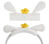 Geekria Knit Fabric Headband Cover Compatible with Bose QC45, QC35 II, Sony 1000XM4, Beats Solo4, Studio3, JBL Tune 720BT Headphones, Easy DIY Installation (White)