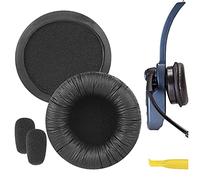 Geekria Leatherette Replacement Earpads + Mic Foam Compatible with BlueParrott B250-XT Plus, B250-XT, B250-XTS, B250, B150 Headphones Mic Windscreen Foam Cover + Ear Cups (Black)