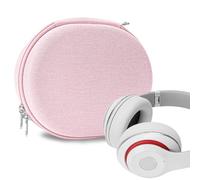 Geekria NOVA Headphones Case Compatible with Beats Studio Pro/3 Wireless/2, Replacement Hard Shell Travel Carrying Bag with Cable Storage (Pink)
