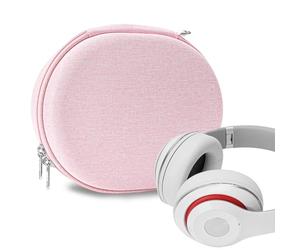 Geekria NOVA Headphones Case Compatible with Beats Studio Pro/3 Wireless/2, Replacement Hard Shell Travel Carrying Bag with Cable Storage (Pink)