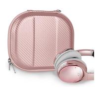 Geekria NOVA Headphones Case Compatible with Bose QC Ultra II, QC Ultra, QC45, QC 35 II, QC25, QCSE, Replacement Hard Shell Travel Carrying Bag with Cable Storage (Rose Gold)