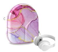 Geekria NOVA Headphones Case Compatible with JBL TUNE 770NC/760NC/750NC/720BT, Live 770NC, Replacement Hard Shell Travel Carrying Bag with Cable Storage (Pink Marble)
