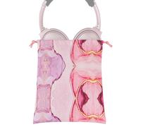 Geekria NOVA Headphones Pouch Compatible with Bose QC Ultra II, JBL Tour One M3, AKG Y500 and More, Headset Carrying Bag, Soft Travel Pouch for Over-Ear Headphones(Pink Marble PU)