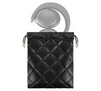 Geekria NOVA Headphones Pouch Compatible with Bose QC Ultra II, Sony WH-1000XM4, AKG Y45BT Case, Soft Shell Replacement Protective Travel Carrying Bag (Black PU)