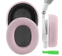 Geekria NOVA Mesh Fabric Replacement Ear Pads Compatible with Audio-Technica M50X, M50XBT, M50XBT2, M50, M40X, M30, M20, M10 Headphones, Ear Cushions (Pink)