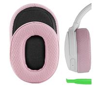 Geekria NOVA Mesh Fabric Replacement Ear Pads Compatible with Skullcandy Crusher Wireless/Crusher EVO/Crusher ANC, Hesh 3/ Hesh EVO/Hesh ANC, Venue ANC Headphones, Ear Cushions (Pink)