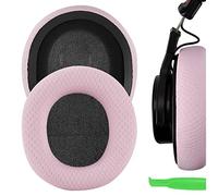 Geekria NOVA Mesh Fabric Replacement Ear Pads Compatible with SONY MDR-7506, MDR-V6, MDR-V7, MDR-CD900ST Headphones, Ear Cushions (Pink)