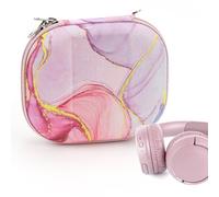 Geekria NOVA On-Ear Headphones Case Compatible with JBL Tune 510BT/500BT/670NC, Live 400BT, Replacement Hard Shell Travel Carrying Bag with Cable Storage (Pink Marble)