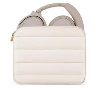 Geekria NOVA Puffy Headphone Bag for Bose QuietComfort Ultra II, Ivory | JBL Tour One M3, Skullcandy Hesh ANC, Soft Shell, Mesh Cable Pocket, Lightweight Travel, Scratch And Dust Protection