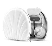 Geekria PRO Hard Shell Headphone Case with Power Bank Pocket and USB-C Cable, Multi-Layer Protection, Power Bank Not Included, Compatible with Sennheiser PXC 550-II, B&O Beoplay HX (White)