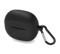Geekria Protective Silicone Case for Skullcandy Rail Earbuds, Black | All-Around Shock Absorption, Scratch Resistance, Charging Port Cutout, Visible LED, Adhesive Fit, Keychain Carabiner