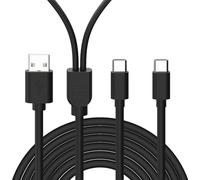 GEEKRIA QuickFit Console Charging Cable for PS5 Dual Sense Controller, Y-Splitter USB C Cord, 2 in 1 Multiple Charger Cord for PlayStation 5/Xbox Series X (10FT)