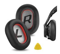 Geekria QuickFit Ear Pads for BackBeat PRO 2, Voyager 8200 UC Headsets | Protein Leather And Memory Foam, Black/Red, Includes 2 Ear Cushions, Fits BackBeat PRO 2 Special Edition, Durable Design
