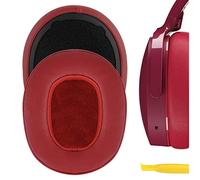 Geekria QuickFit Ear Pads for Skullcandy Hesh 3, Crusher ANC 2, 720 & 1080 | Also fits Crusher Wireless, Evo, ANC | Protein Leather, Memory Foam, Red, Video Guide