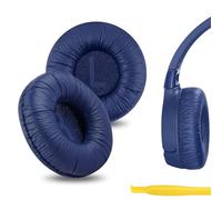 Geekria QuickFit Leatherette Replacement Ear Pads Compatible with JBL JR 300/ 300BT, T450BT, T500BT, Tune 500/ 500BT/ 510BT/ 520BT Headphones, Ear Cushions with Video Guide (Blue)