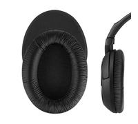 Geekria QuickFit Leatherette Replacement Ear Pads for Sennheiser HD201/ HD201S/ HD206/ HD200 Pro/ HD180/ HD418/ HD419/ HD421/ HD428/ HD429/ HD438/ HD439/ HD448/ HD449 Headphones (Black)