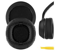 Geekria QuickFit Protein Leather Replacement Ear Pads for Skullcandy Hesh, Hesh 2, Hesh2 Wireless Headphones Ear Cushions, Headset Earpads, Ear Cups Repair Parts (Black)
