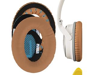 Geekria QuickFit Replacement Ear Pads Compatible with Bose QuietComfort 25, QC25, SoundLink Around Ear Headphones, Ear Cushions (Khaki)