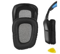 Geekria QuickFit Replacement Ear Pads for Logitech G930, G430, G432, G332, G35, F450 Headphones Ear Cushions, Repair Parts (Black)