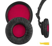 Geekria QuickFit Replacement Ear Pads for Sony MDR-V55, V500DJ Headphones Ear Cushions, Repair Parts (Black Red)