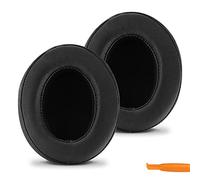 Geekria Replacement Ear Pads, Protein Leather Memory Foam Cushions for Sony Bose HyperX Turtle Beach Skullcandy Over-Ear Headphones (Black)