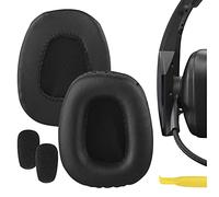 Geekria Replacement Earpads and Mic Windscreen Foam Set Compatible with BlueParrott B550-XT Headphones (Black)