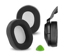 Geekria Replacement Ice Silk Ear Pads for Corsair HS65/HS55 Gaming Headsets | Fits HS65 Surround/Wireless And HS55 Surround/Wireless, Leatherette Sides, High-Density Memory Foam, Snap-In Fit, 1 Pair