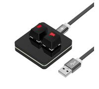 GEEKRIA RGB Meeting Mute Controller Compatible for Microsoft Teams on Windows, Mute/Unmute Mic Audio, Stop/Start Video Mechanical Keyboard Buttons for Online Class, Conference (Black)