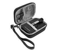 Geekria Shield Carrying Case for Fender Mustang Micro/Plus Headphone Amp | Dark Grey EVA Hard Shell, Soft Lining, 3 x 2 x 1.5 In Interior, Mesh Cable Pocket, Wrist Strap, Keychain Carabiner Included