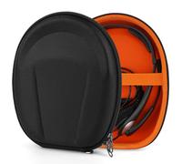 Geekria Shield Case Compatible with VXi BlueParrott B350-XT, B450-XT, Sennheiser PC 7, Truck Driver or Call Center Headphones, Hard Shell Travel Carrying Bag with Cable Storage (Black)