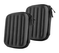 Geekria Shield Hard Shell Case for In-Ear Headphones, Earphone Carrying Case with Cable Storage, Portable Travel Case Compatible with JVC, JBL, Bose, HiFiMAN, Shure Earphones (2-Pack, Black)