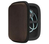 Geekria Shield Hard Shell Earbuds Case Compatible with Sony MDR-EX110AP, Bose SoundSport, JBL TUNE110, Endurance Run 2, In-Ear Headphones Travel Carrying Case with Cable Storage (Brown)