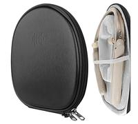 Geekria Shield Hard Travel Case for Sony WI-C400 Neckband Headphones | Fits Up To 7.2 x 6.2 x 0.7 In, PU Exterior, Soft Lining, Mesh Pocket, Cable Storage, LG ToneUltra, Sennheiser PX685I