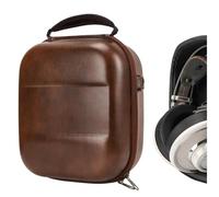 Geekria Shield Headphones Case Compatible with AKG K701, K702, K712 PRO, K812, Replacement Hard Shell Travel Carrying Bag with Cable Storage (Brown Vegan Leather)
