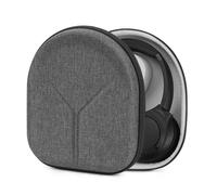 Geekria Shield Headphones Case Compatible with Anker Soundcore Life Q30/Q20, Q11i, Space Q45, Replacement Protective Hard Shell Travel Carrying Bag with Cable Storage (Light Grey)