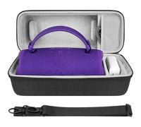 GEEKRIA Shield Speaker Case Compatible with JBL Charge 6, Replacement Hard Shell Portable Protective Carrying Bag with Cable Storage, Keychain Hook, Travel Shoulder Strap (Dark Grey)