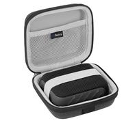 Geekria Shield Speaker Case Compatible with JBL Go 4/3/3 Eco Cover, Replacement Hard Shell Portable Speaker Protective Carrying Bag with Cable Storage, Keychain Carabiner (Dark Grey)