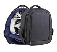 GEEKRIA Shield VR Headset Carrying Case Compatible with Meta Quest 3, 2, Pro, PSVR2, Pico Neo 3, Rift S, Go, HTC Vive, Customizable Interior & Rain Cover, Large Capacity Backpack (Blue)