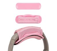 Geekria Short Replacement Medium Hook and Loop Headband Cover + Protein Leather Pad Set, Compatible with Skullcandy, Bose, JBL, Sony Headphones Accessory, Easy DIY Installation (Pink)