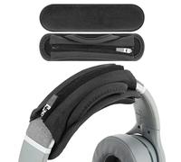 Geekria Short Replacement Medium Hook and Loop Headband Cover + Velour Pad Set, Compatible with Skullcandy, Bose, JBL, Sony Headphones Accessory, Easy DIY Installation (Black)