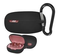 Geekria Silicone Case Cover Compatible with JBL Live Pro 2 True Wireless Earbuds, with Keychain Hook, Charging Port Accessible, Support Wireless Charging (Black)