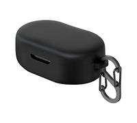Geekria Silicone Case Cover Compatible with JBL Quantum TWS True Wireless Earbuds, Protective Silicone Skin with Keychain Hook, Charging Port Access, Black