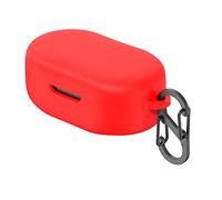 Geekria Silicone Case Cover Compatible with JBL Quantum TWS True Wireless Earbuds, Protective Skin with Keychain Hook, Charging Port Access, Red