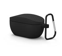 Geekria Silicone Case Cover Compatible with JBL Wave 100TWS, VIBE 100 TWS True Wireless Earbuds, Earphones Skin, Protective Carrying Case with Keychain Hook, Charging Port Accessible (Black)