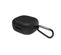 Geekria Silicone Case Cover Compatible with JBL Wave 300TWS True Wireless Earbuds, Protective Skin Cover with Keychain Hook, Charging Port Accessible (Black)