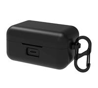 Geekria Silicone Case Cover Compatible with Sennheiser MOMENTUM True Wireless 3 Earbuds, Earphones Skin Cover, Protective Carrying Case with Keychain Hook, Charging Port Accessible (Black)